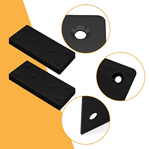 4pcs Metal Flat Straight Brace Bracket, 4'' x 2'' (L x W) Stainless Steel Mending Plate, Joining Bracket Wood Connectors for Furniture Corner Braces with Screws (Black) - size: 4'' x 2''/ 100mm x 50mm, style: Black-4pcs