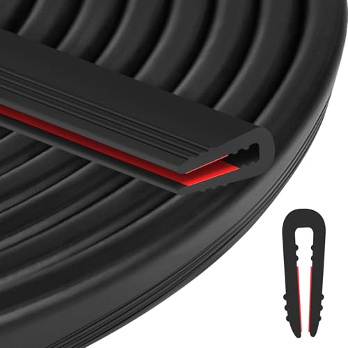 ToLanbbt Rubber Edge Trim U Channel - 1/12" Self Adhesive Sheet Metal Edge Guard Protector, EPDM Seal Strip for Car Doors, Steel Plates, Glass, Hatches, Table Corners, Fit 1/12"(2mm), 20Ft, Black - color: Black, size: 1/12" x 20'L