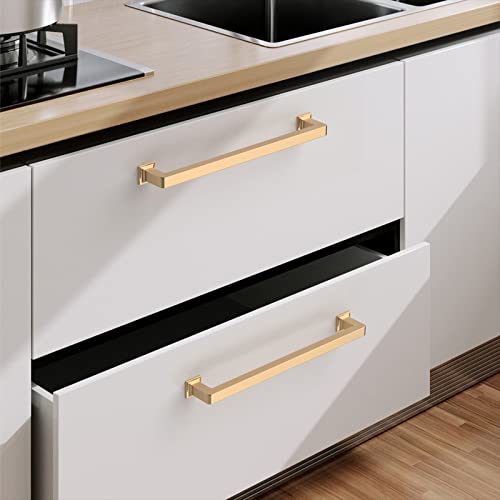 9BUILD 10 Pack 7.5 Inch Cabinet Handles - Champagne Bronze Cabinet Pulls for Kitchen and Dresser - color: Champagne Bronze, size: 7.5"/192MM Hole Center, style: 10 Pack