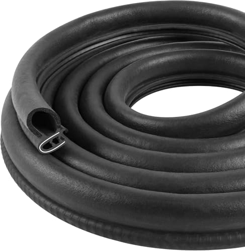 Automotive Door Weather Stripping 25Ft Car Door Rubber Edge Trim Seal Strip Gasket with Side Bulb for Car Bus Camper Boat RV Truck Doors - color: 25Ft