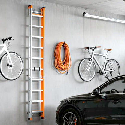 6 Pack Heavy Duty Screw-in Hooks, 75LB Capacity Black Ladder Hooks - Vinyl Coated Wall Mount Storage Hangers for Garage, Bike, Folding Chair, Hose, Cord Organization