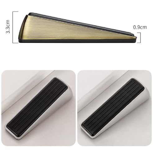Premium Door Stopper, Heavy Duty Wedge Zinc Rubber Door Stop Floor Surfaces, Non-Scratching Doorstops Big for Home Office School Heavy Door Tile, Concrete, Carpet, Wooden Floor(2 Packs)