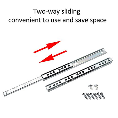 ETOPARS 5 Pairs 16" Heavy Duty 17mm Drawer Runners Slide Slides Ball Bearing Grooved Steel Extension Sizes Kitchen Cabinet Desk Capacity Side Mount - size: 16" / 406mm