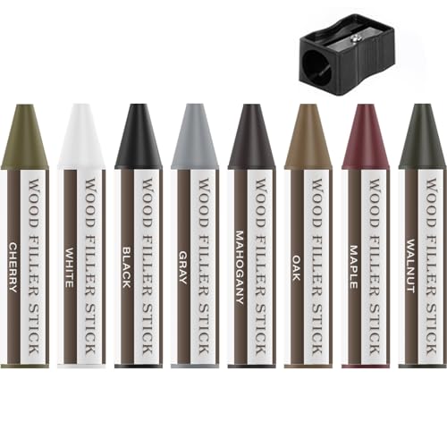 Wood Filler Sticks, 8 Colors Wood Crayons for Scratches, Wood Floor Repair Wax Filler Sticks, Furniture Scratch Repair Crayons Kit for Holes, Table - size: 8 Color Wood Wax Stick