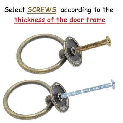 12pcs Bronze Round Ring Cabinet Drawer Pulls, Zinc Alloy Dresser Handles, Single Hole Drawer Knobs - color: 12pcs Bronze