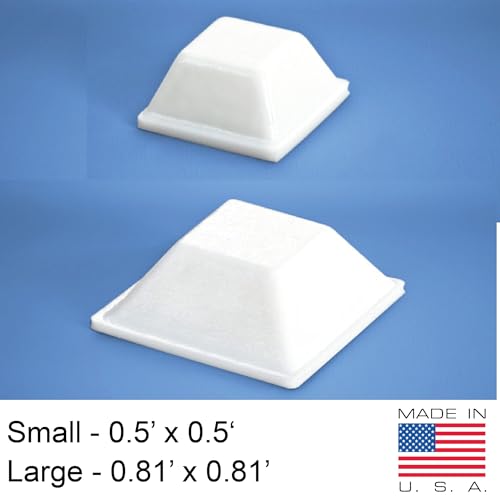 White Rubber Feet (53 Pack) Self Stick Bumper Pads - Made in USA - Adhesive Tall Square Bumpers for Electronics, Speakers, Laptop, Appliances, Furniture, Computers - color: White, size: 53pc Combo