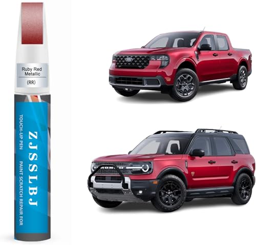 Touch Up Paint for Ford, Car Paint Pen Scratch Repair Two-In-One Touch Up Paint, Premium Car Scratch Remover for Deep Scratches (Ruby Red Metallic Tinted Clearcoat(RR) for 2025 Bronco Sport/2025 Bronco/2025 Maverick/2025 Ranger/2025 Super Duty) - color: R