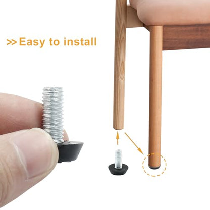 8 Pcs Furniture Levelers M8 x 20mm Table Leg Levelers, Levelling Foot Screw on Furniture Adjuster Mini Adjustable Feet for Furniture Legs Patio Furniture Feet - Black - size: M8 x 20mm