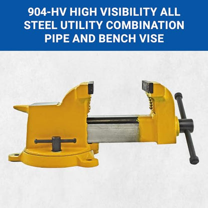 Yost Vises 904-HV 4" High-Visibility Heavy Duty Steel Bench Vise - size: 4", style: High-Visibility Heavy Duty