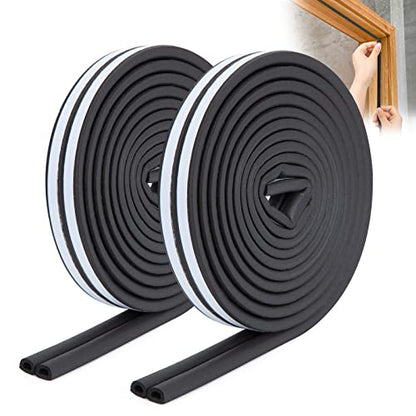 33 Feet Long Weather Stripping Seal Strip for Doors/Windows, Self-Adhesive Backing Seals Large Gap Seal Strip by YOUSHARES (33 Ft/10m, Black) - color: 10m/33ft Black