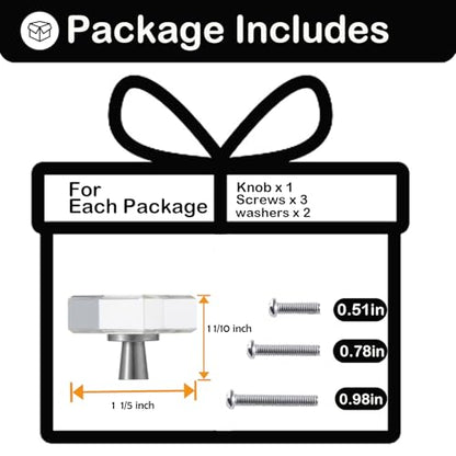 Crystal Kitchen Cabinet 4 Knobs Clear Dresser Knob Cabinets Handles Pulls, Glass Closet Drawer Drawers Cupboard Square Hardware Satin Copper Bathroom Bedroom Pull Single-Hole Knobs Brushed Nickel - color: Nickel-4 pack, size: Square