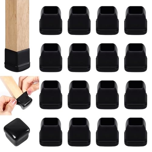 Chair Sliders for Carpet, 16PCS Furniture Sliders for Carpeted Floors & Hardwood Floors, Square Chair Glide Pads for Quickly and Easily Moving Furniture, Protect Floor(Black, Fit 0.75"-1") - color: Black, size: Square M(Fit:0.75-1 inch)