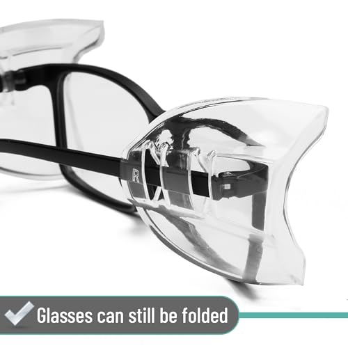 UNCO- Safety Side Shields for Glasses, 2/4/6/10/12/16/20/24/30/32 pcs, Safety Glasses Side Shields for Eyeglasses - style: 24 Pcs
