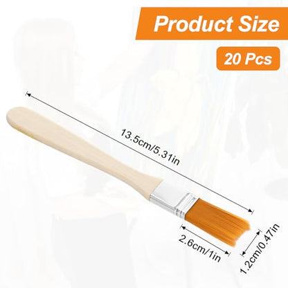 20 Pcs Touchup Paint Brush,Touch Up Paint Brushes for Walls,5 Inch Soft Bristle Trim Painting Tool with Wood Handle for Walls Furniture Cabinets Fences