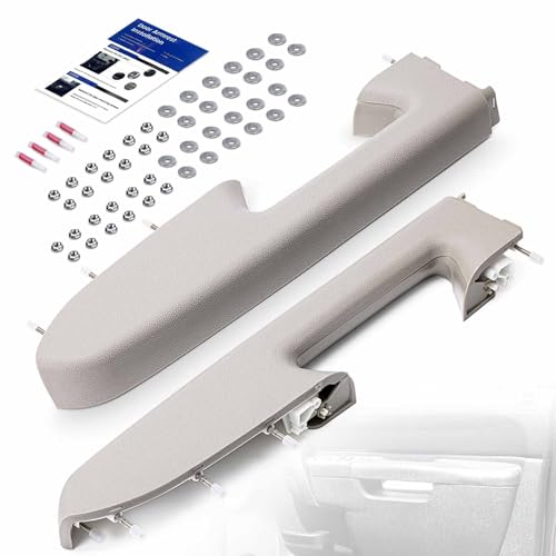 Left Driver & Right Passenger Side Armrest Repair Kit Fit for Chevy Silverado 1500 2500HD 3500HD 2010-2014 For GMC Sierra 1500 2500 HD 3500 HD 2010-2014 Door Panel with Release Handle Below Armrest - color: Gray/Titanium, size: Driver & Passenger Side