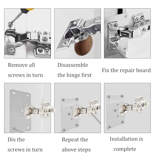 2Pcs 3.54 x 1.73 Inch Cabinet Hinge Repair Plate, Stainless Steel Hinge Fixing Plates with Mounting Screws for Cabinets, Cupboards, Lockers, and Furniture Repair(Hinge Base) - size: 2pcs Hinge Base