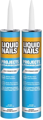 Liquid Nails Latex Projects 10 oz Off-White Interior Projects and Foamboard Adhesive (Pack of 2) - size: 10 Ounce (Pack of 2), style: Foamboard