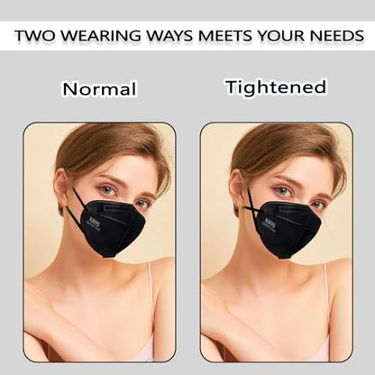 50pcs KN95 Face Mask 5 Layer Cup Dust Safety Masks Filter Efficiency≥95% Breathable Elastic Ear Loops Masks