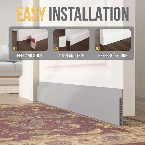 SYIPO Door Draft Stopper for Huge Gap, 3" W x 39" L, Adjustable, Gray - color: Gray