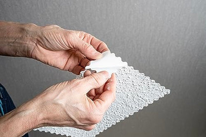 Hyde 09954 Popcorn Ceiling Patch Repair Kit, White, 2 9x6-inch Patches, 2 4-inch Round Patches, 2 Ounces of Joint Compound Drywall Mud, 2 Cotton Swabs - size: 2 9x6-inch Patches,, style: Peel and Stick