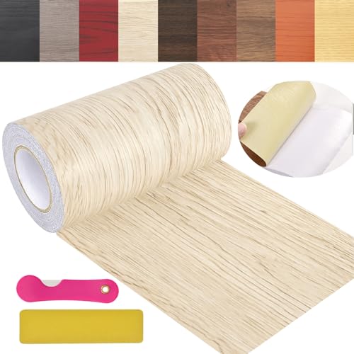 Wood Grain Repair Tape, 5.9 inch X 32ft Self Adhesive Wood Colored Tape for Tables, Chairs, Baseboards, Doors, Windows, Floors, Handicraft DIY. - color: White maple color, size: 5.9in*32ft