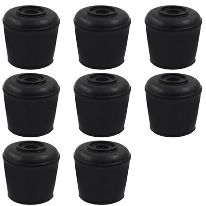8pcs 1-1/8 Inch Round Chair Leg Tips Caps, Non-Slip Rubber Chair Leg Floor Protectors, Black Furniture Leg Caps Fit for 1.06"-1.1" (27-28mm) Diameter Round Feet - size: 1-1/8 Inch-Black