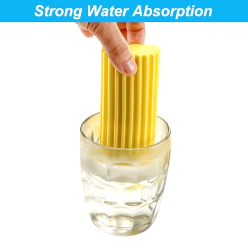 4-Pack Damp Cleaning Sponge Brush Set - Suitable for Kitchen and Car Window Cleaning,Mirrors, Window Track Grooves, Multi-Functional Cleaning Products That are Efficient Cleaning Tools(Yellow) - color: Yellow