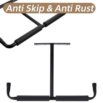 4 Pack Overhead Garage Storage Hooks, 17" Heavy Duty Ceiling Mount Hangers, Double T-Bar Metal Ladder Ceiling Racks, Hanging for Bike, Pipe Lumber, Fishing Rod, Sports Equipment