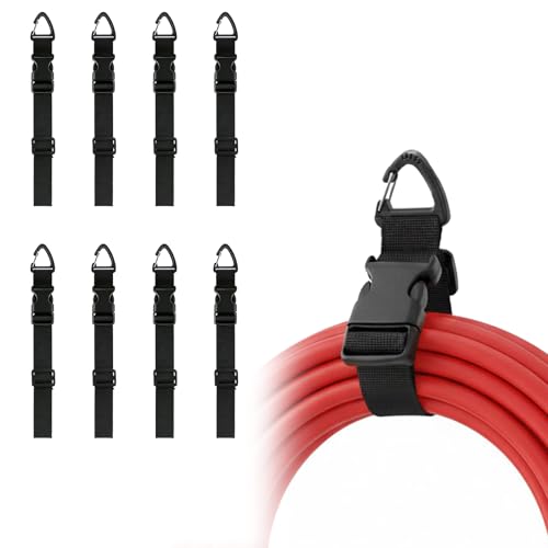 8-Pack Heavy Duty Extension Cord Organizer with Adjustable Arms - 17 Inch Wall Mounted Holder with Triangle Hooks for Garage Workshop Storage, Cord Reel Hanger for Tools and Cables - color: 8-pack 17''