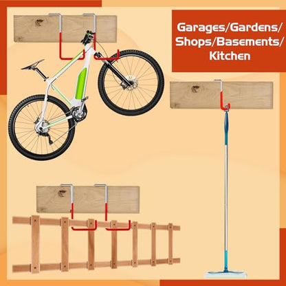 Hotop 18 Pcs Rafter Hanger Heavy Duty Large S Hooks Rafter Hanger for Garage Ladder Bike Fence Storage Organizer S Shaped Hooks(Red) - color: Red