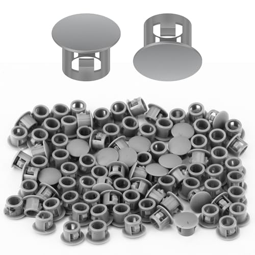 100PCS 5/16" Plastic Plugs Hole, Cabinet Hole Decorative Covers, Gray Plastic Plugs for Round Furniture Holes - color: Gray, size: 5/16"(100)