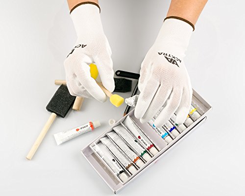 ACKTRA Ultra-Thin PU Safety WORK GLOVES 12 Pairs, WG002 White/White, X-Small - color: White/White, size: X-Small (Pack of 12)