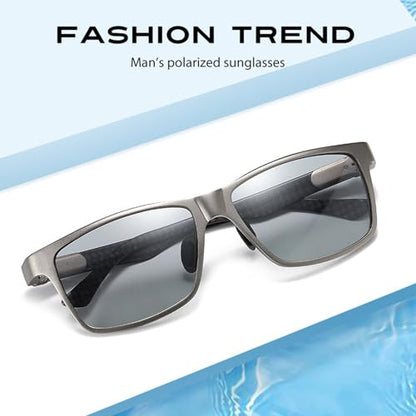 YIMI Polarized Photochromic Driving z87 Sunglasses For Men Women Day and Night safety glasses - color: Carbon Fibre C2