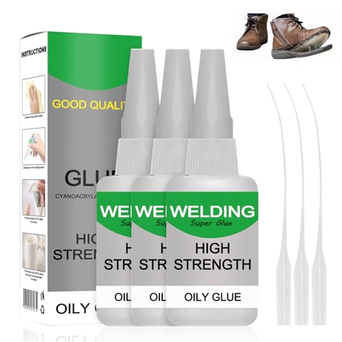Welding High Strength Oily Glue, Universal All-Purpose Super Glue, Fast Drying Strong Glue Quick Repair Instant Bonding Adhesive for Metal, Plastic, Wood, Ceramic - color: 3pcs