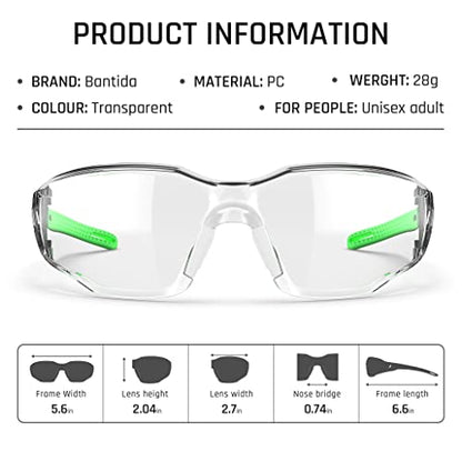 Safety Glasses Anti-Fog Lens,Adjustable Frames Eye Protection Goggles For Men Women - color: Black&green