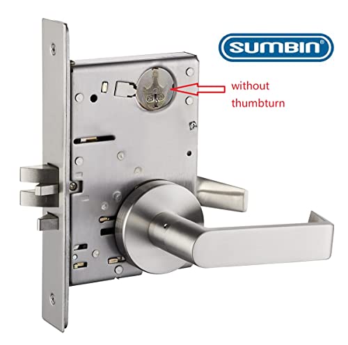 Commercial Mortise Lockset with Lever for Entry/Office Door F04 - color: Rose/ Office