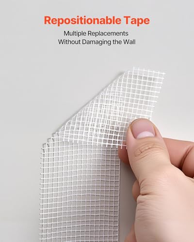 VEVOR Drywall Mesh Tape, 1.97 inch W x 147.64 ft L Self-Adhesive Fiberglass Drywall Joint Tape, 36 Rolls Dry Wall Patch for Easy Sheetrock Ceiling Crack Repair, to Achieve Smooth Even Wall Surface - color: White - 12 - pack