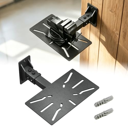 YZONA Heavy Duty Wall & Bench Mount for Vise, Grinder, Notcher, Shear, Shrinker & More – Black Carbon Steel, Fits Table or Wall for Portable Workshop - size: Wall Mount