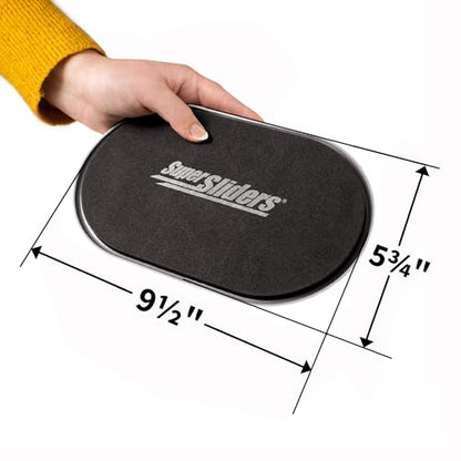 Super Sliders 5-3/4" x 9-1/2" XL Oval Reusable Furniture Sliders for Carpet, Anti-Slip Protective Furniture Moving Pads for Beds, Sofas, Dressers, Set of 8, Brown