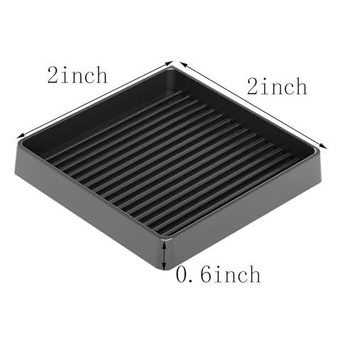 8 Pieces 2x2 inch Non Slip Furniture Pads- Rubber Anti Skid Caster Cups, Leg Coasters- Couch, Chair, Feet, and Bed Stoppers- Anti-Sliding Floor Protectors (8, Square Black)