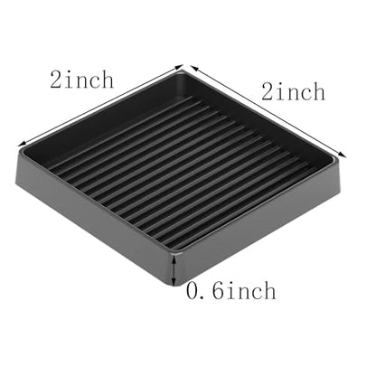 8 Pieces 2x2 inch Non Slip Furniture Pads- Rubber Anti Skid Caster Cups, Leg Coasters- Couch, Chair, Feet, and Bed Stoppers- Anti-Sliding Floor Protectors (8, Square Black)