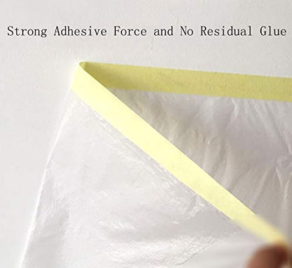 NIBAL Pre-Taped Masking Film Protection Covering Cloth Tape for Car or Home (1.8 X 65ft, Transparent)