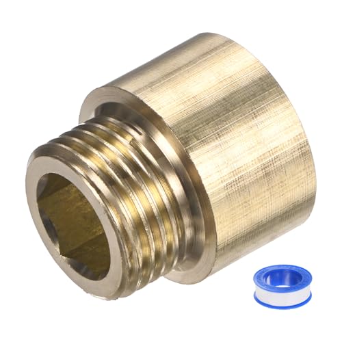 M METERXITY Shower Head Extension Arm, Brass G1/2 Male to Female Extension Pipe Fitting Adapter with PTFE Thread Seal Tape for Shower/Faucet, Pipe Plumbing Coupler 1"/25mm 1-Pack - size: 1"/25mm