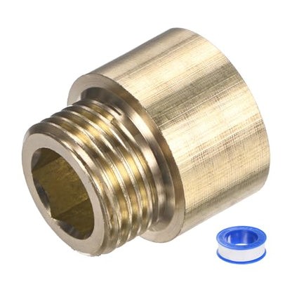 M METERXITY Shower Head Extension Arm, Brass G1/2 Male to Female Extension Pipe Fitting Adapter with PTFE Thread Seal Tape for Shower/Faucet, Pipe Plumbing Coupler 1"/25mm 1-Pack - size: 1"/25mm