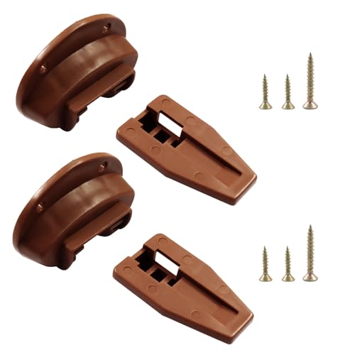 2 Pack Brown Slide Style Drawers Replacement Kit, Smooth Gliding Drawer Guide Rails Set for Dresser & Nightstand - size: 38mm(H)