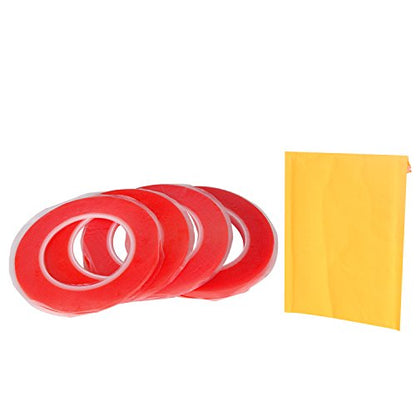 Kaisiking 2mm / 3mm / 5mm / 10mm x 25M Clear Heat Resistant Double Sided Tape Strong Adhesive Tape for Cell Phone, iPhone iPad, iMac, Electronic LCD Touch Screen Repair - size: 4pcs (2mm+3mm+5mm+10mm)