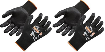 Ergodyne Nitrile Coated Work Gloves, High Dexterity, ProFlex 7001, Medium,Black (Pack of 2) - size: 1 Count (Pack of 2)