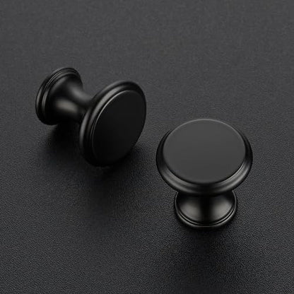 Ravinte 10 Pack Matte Black Kitchen Cabinet Knobs, Solid Black Pulls Zinc Handles Simple Drawer Cabinet Hardware for Cupboard Drawer Knobs - color: Matte Black