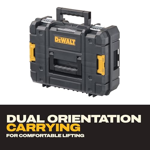 DEWALT Tool Box TSTAK II, 13 In. Flat Top Tool Storage Case, Stackable Organizer Hard Case Portable Toolbox, Heavy Duty, Holds Up To 66 lbs (DWST17807) - size: 1 Count (Pack of 1)