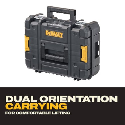 DEWALT Tool Box TSTAK II, 13 In. Flat Top Tool Storage Case, Stackable Organizer Hard Case Portable Toolbox, Heavy Duty, Holds Up To 66 lbs (DWST17807) - size: 1 Count (Pack of 1)